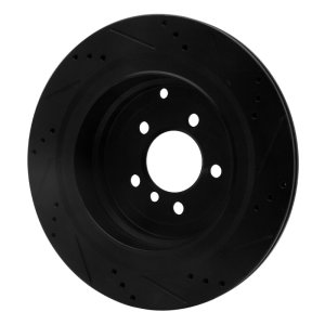 Land Rover Range Rover Brake Rotor (1) - Rear Left - R1 Concepts - Drilled & Slotted - Black - `06-`12